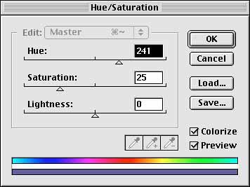 Hue Saturation Dialog Box